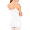 imageSTRETCH IS COMFORT Womens Oh So Soft Ruched HIPS Long Camisole 2 PackWhite