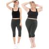imageWomens and Plus Oh So Soft Knee Length Cuff Ruched Leggings  S3XLCharcoal Gray
