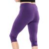 imageWomens and Plus Oh So Soft Knee Length Cuff Ruched Leggings  S3XLPurple