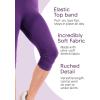 imageWomens and Plus Oh So Soft Knee Length Cuff Ruched Leggings  S3XLPurple