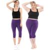 imageWomens and Plus Oh So Soft Knee Length Cuff Ruched Leggings  S3XLPurple