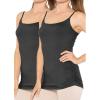 imageSTRETCH IS COMFORT Womens Oh So Soft Ruched HIPS Long Camisole 2 PackBlack