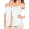 imageSTRETCH IS COMFORT Womens Oh So Soft Ruched HIPS Long Camisole 2 PackWhite