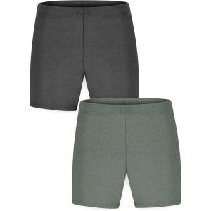 imageSTRETCH IS COMFORT Infant Cotton Biker Shorts 2 PackBlack and Charcoal