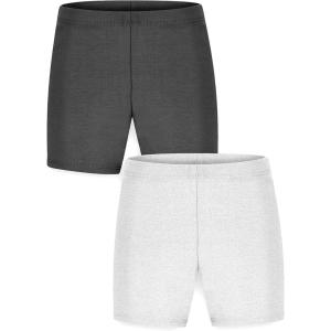 imageSTRETCH IS COMFORT Infant Cotton Biker Shorts 2 PackBlack and Heather