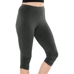 imageWomens and Plus Oh So Soft Knee Length Cuff Ruched Leggings  S3XLCharcoal Gray