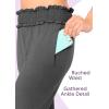 imageSTRETCH IS COMFORT Womens Smocked Waistband Joggers with Pockets Ruched Ankle White Small