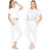 imageSTRETCH IS COMFORT Womens Smocked Waistband Joggers with Pockets Ruched Ankle White Small