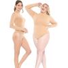 imageSTRETCH IS COMFORT Womens and Plus Oh So Soft Long Sleeve Mock Neck Bodysuit with Snap ClosureBeige