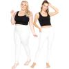 imageWomens PS High Waist DTY Full Length Leggings with Pocket White 2X