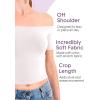 imageWomens and Plus Cotton Off The Shoulder Crop Top Short Sleeve Cropped Tee