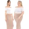 imageWomens and Plus Cotton Off The Shoulder Crop Top Short Sleeve Cropped Tee