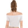 imageWomens and Plus Cotton Off The Shoulder Crop Top Short Sleeve Cropped Tee