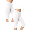 imageSTRETCH IS COMFORT Womens Biker and Knee Length Leggings  2 Pack  S  7XWhite