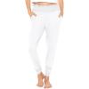 imageSTRETCH IS COMFORT Womens Smocked Waistband Joggers with Pockets Ruched Ankle White Small