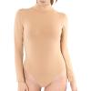 imageSTRETCH IS COMFORT Womens and Plus Oh So Soft Long Sleeve Mock Neck Bodysuit with Snap ClosureBeige