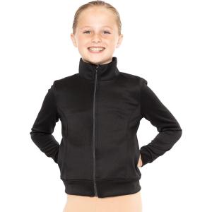 imageSTRETCH IS COMFORT Girls and Womens Dance Cheer Cotton Warm Up JacketBlack