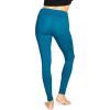 imageSTRETCH IS COMFORT Womens Cotton Foldover Full Length Leggings Teal Large