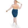 imageSTRETCH IS COMFORT Womens Ruched Pencil Knee Length Skirt Teal 2X