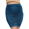 imageSTRETCH IS COMFORT Womens Ruched Pencil Knee Length Skirt Teal Small