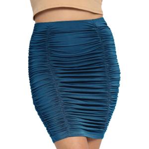 imageSTRETCH IS COMFORT Womens Ruched Pencil Knee Length Skirt Teal Small