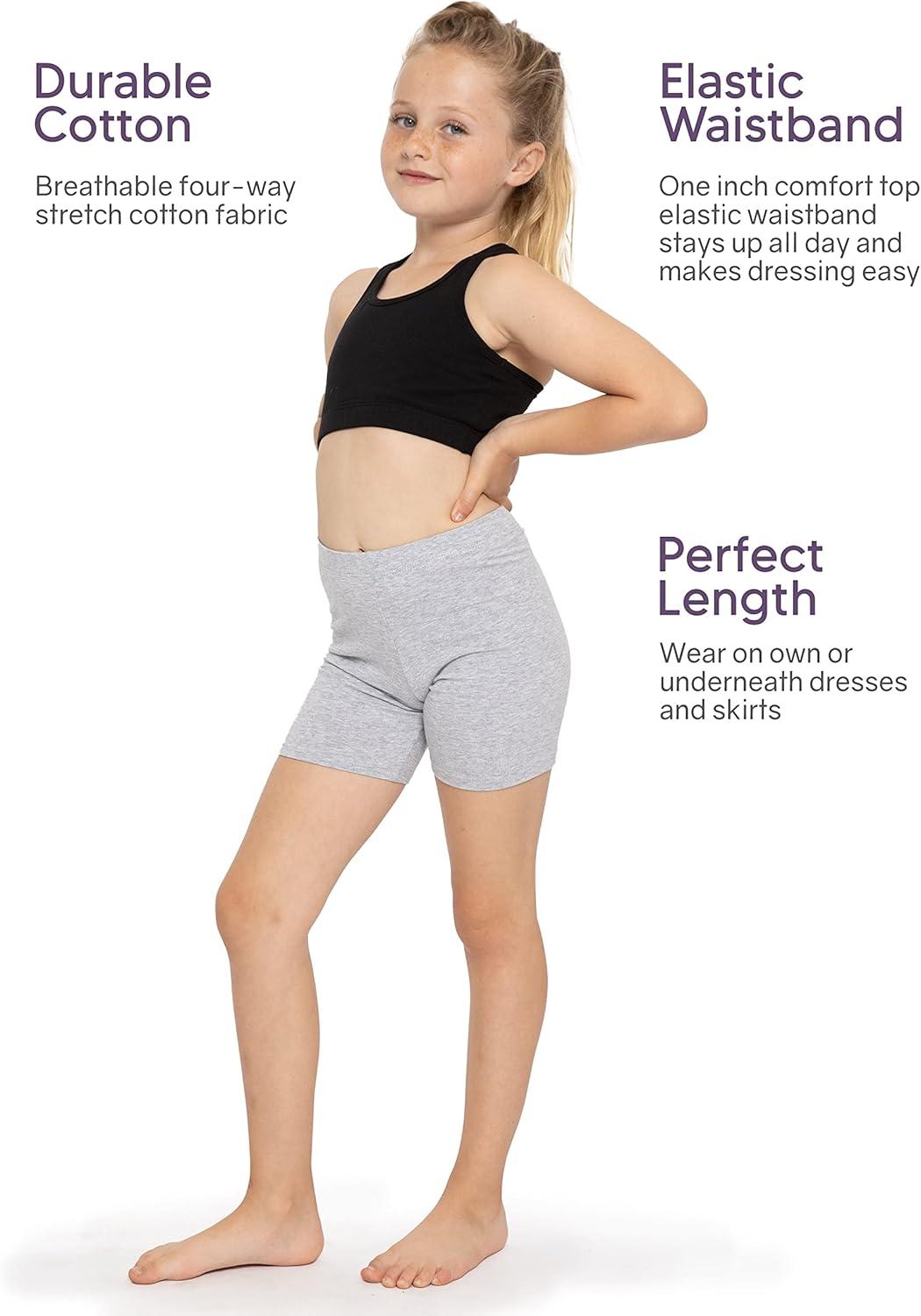 imageGirls Cotton Biker Shorts 3 Pack Purple Medium