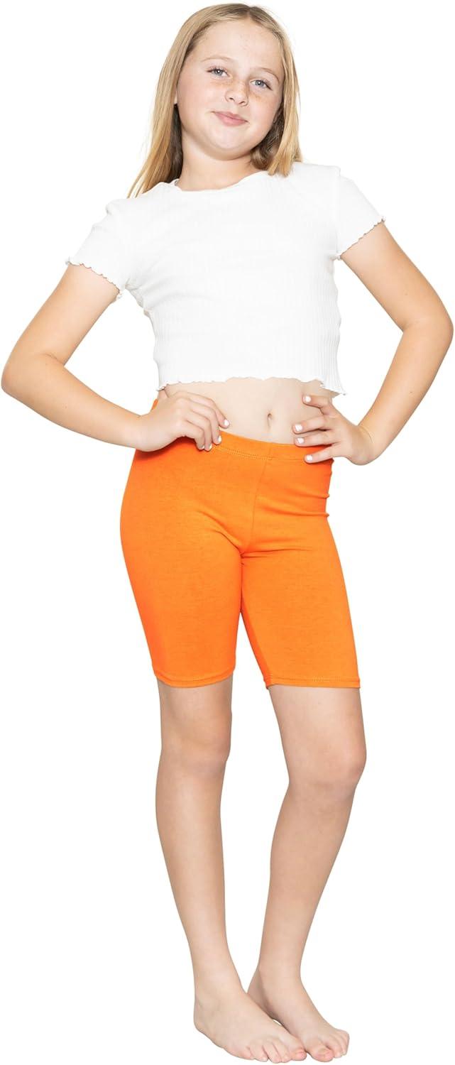 imageSTRETCH IS COMFORT Girls Cotton Biker Shorts Orange Large