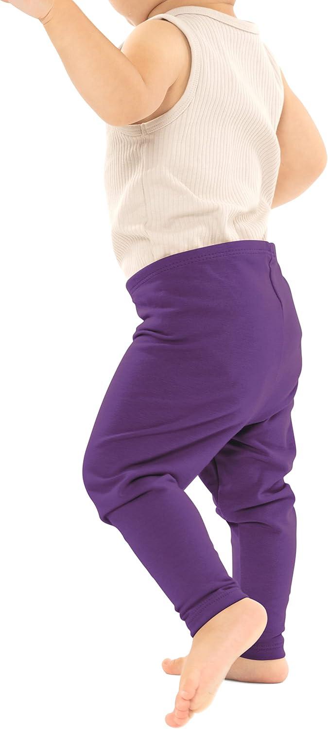 imageSTRETCH IS COMFORT Girls Infant Leggings 2Pack Black and Purple 12M