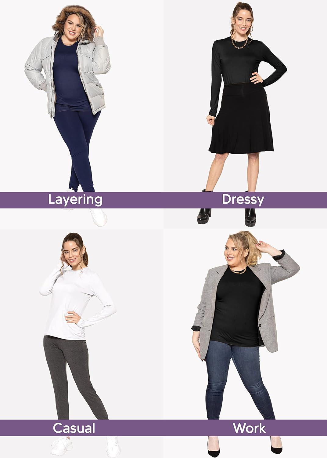imageSTRETCH IS COMFORT Girls Womens and Plus Oh So Soft Long Sleeve Crew Neck TopAlmond