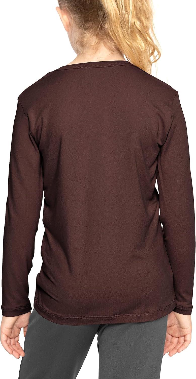 imageSTRETCH IS COMFORT Girls Womens and Plus Oh So Soft Long Sleeve Crew Neck TopBrown