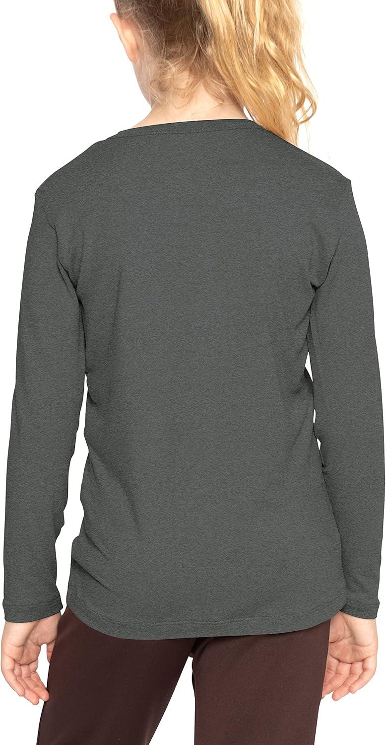 imageSTRETCH IS COMFORT Girls Womens and Plus Oh So Soft Long Sleeve Crew Neck TopCharcoal Gray