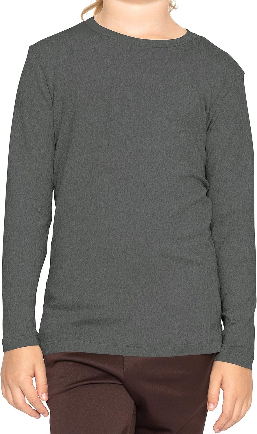 imageSTRETCH IS COMFORT Girls Womens and Plus Oh So Soft Long Sleeve Crew Neck TopCharcoal Gray