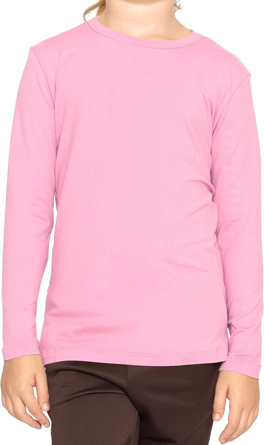 imageSTRETCH IS COMFORT Girls Womens and Plus Oh So Soft Long Sleeve Crew Neck TopLight Pink