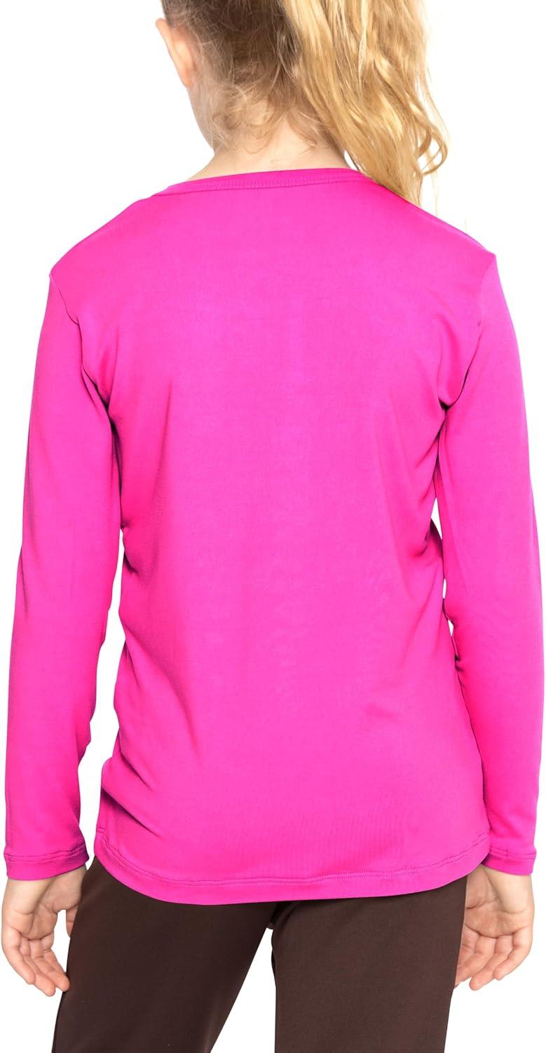imageSTRETCH IS COMFORT Girls Womens and Plus Oh So Soft Long Sleeve Crew Neck TopNeon Hot Pink