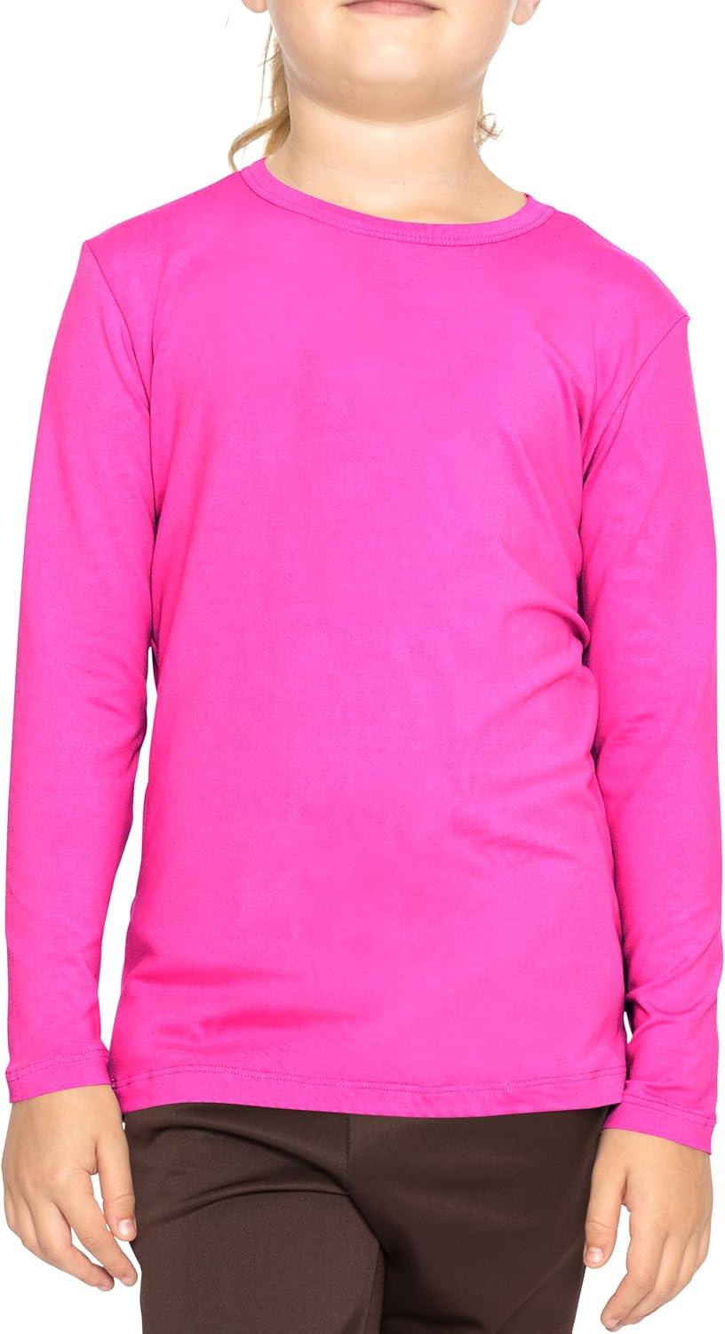 imageSTRETCH IS COMFORT Girls Womens and Plus Oh So Soft Long Sleeve Crew Neck TopNeon Hot Pink