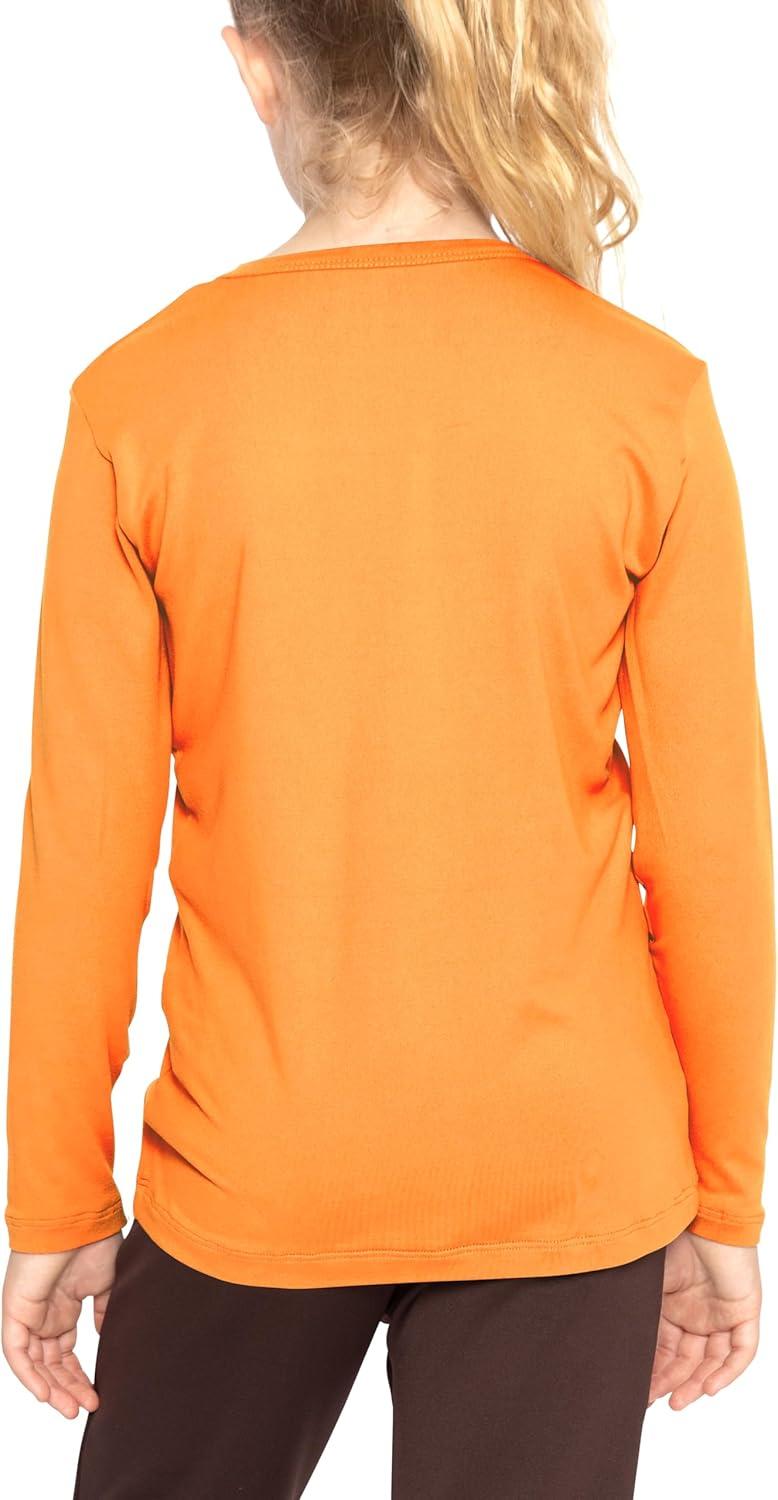 imageSTRETCH IS COMFORT Girls Womens and Plus Oh So Soft Long Sleeve Crew Neck TopNeon Orange