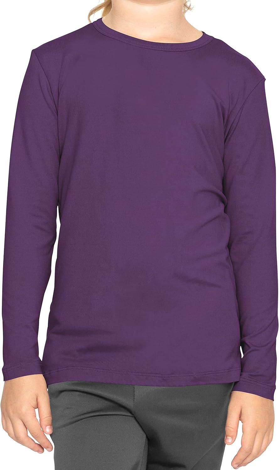imageSTRETCH IS COMFORT Girls Womens and Plus Oh So Soft Long Sleeve Crew Neck TopPurple