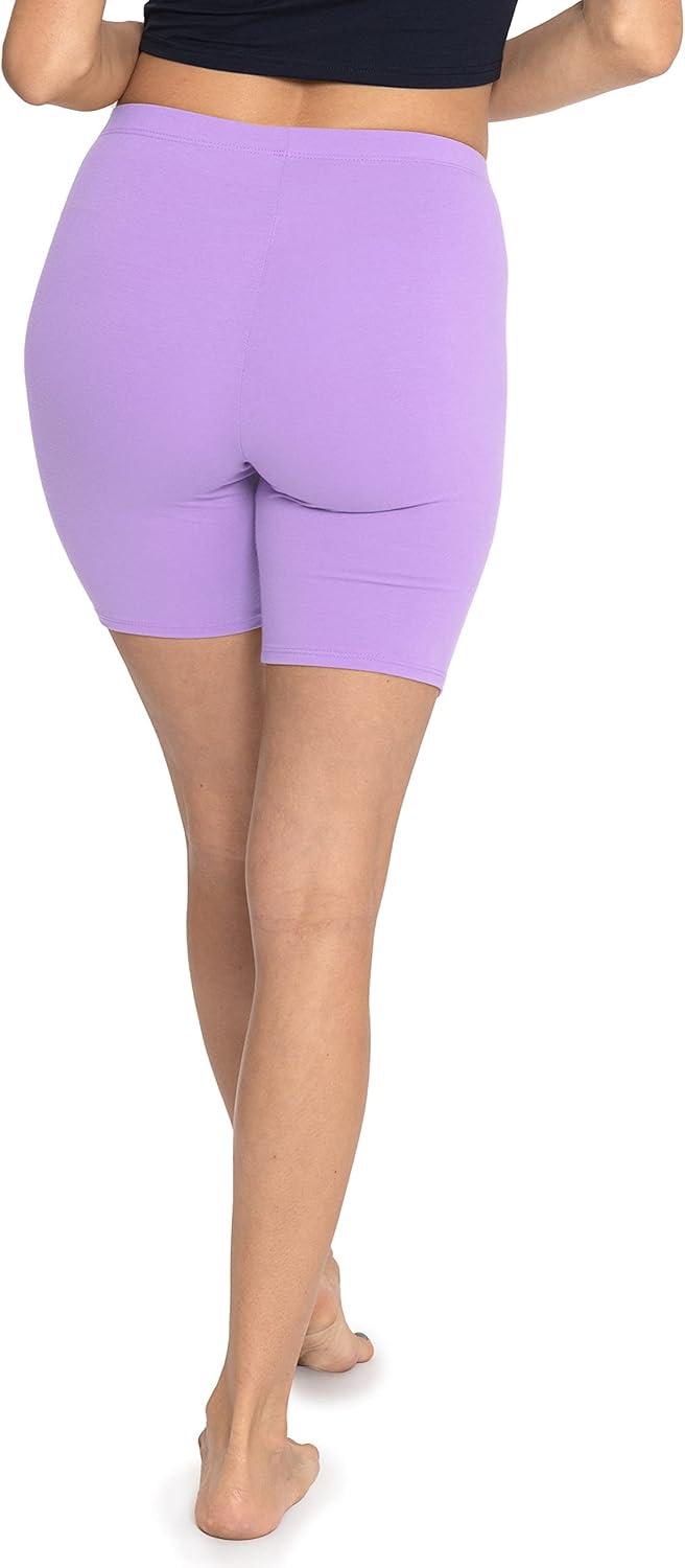 imageSTRETCH IS COMFORT Womens Cotton Bike Shorts Lavender Large