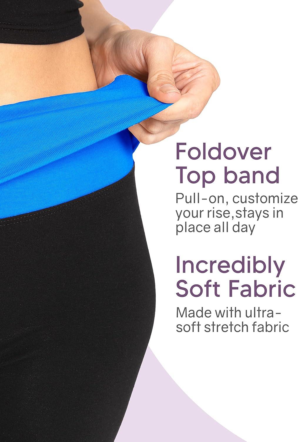 imageSTRETCH IS COMFORT Womens Foldover Cotton Yoga Pants  Everyday Yoga Pants