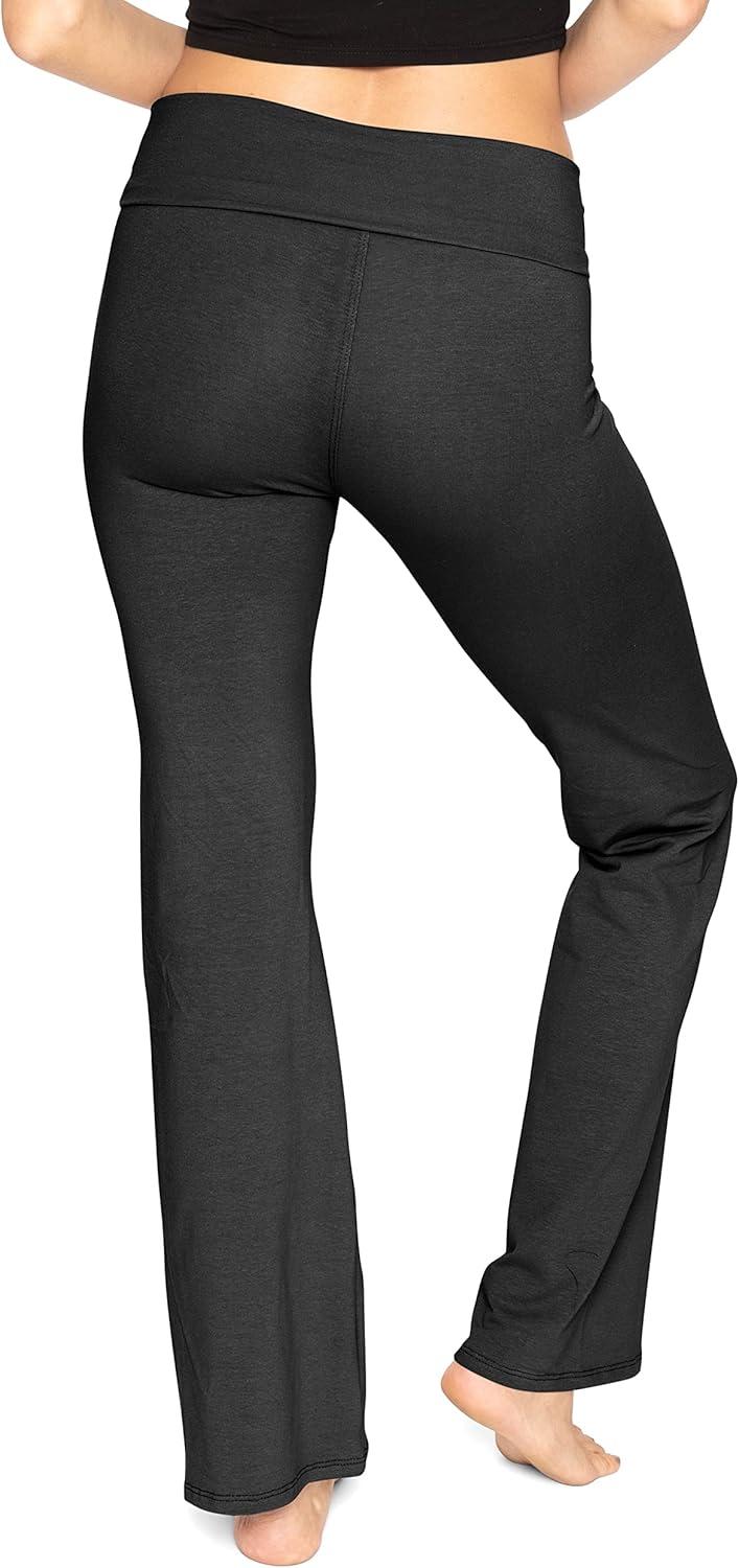 imageSTRETCH IS COMFORT Womens Foldover Cotton Yoga Pants  Everyday Yoga Pants
