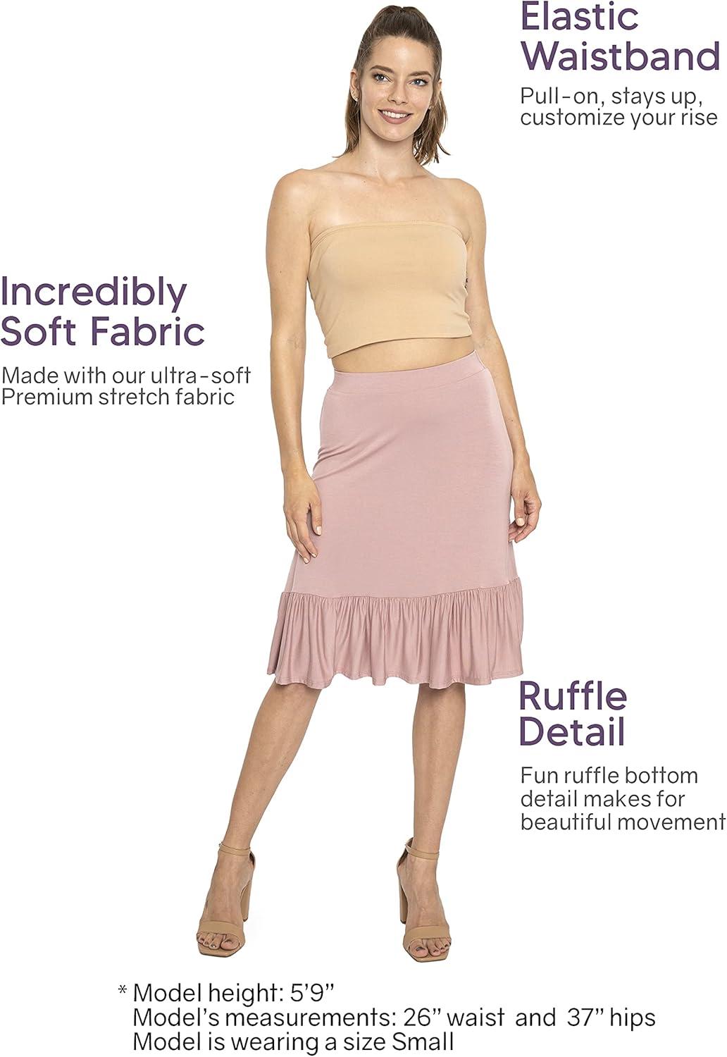 imageSTRETCH IS COMFORT Womens Mermaid Ruffle Midi Skirt Purple XLarge