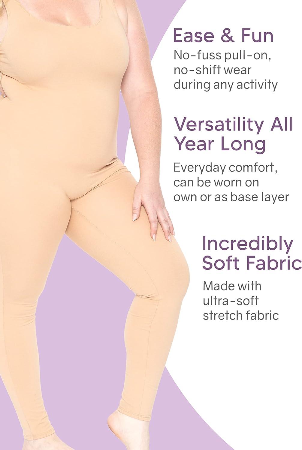 imageSTRETCH IS COMFORT Womens Plus Size Cotton Tank Unitard Orange 2X