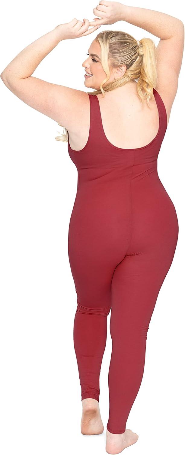 imageSTRETCH IS COMFORT Womens Plus Size Cotton Tank Unitard Red 2X