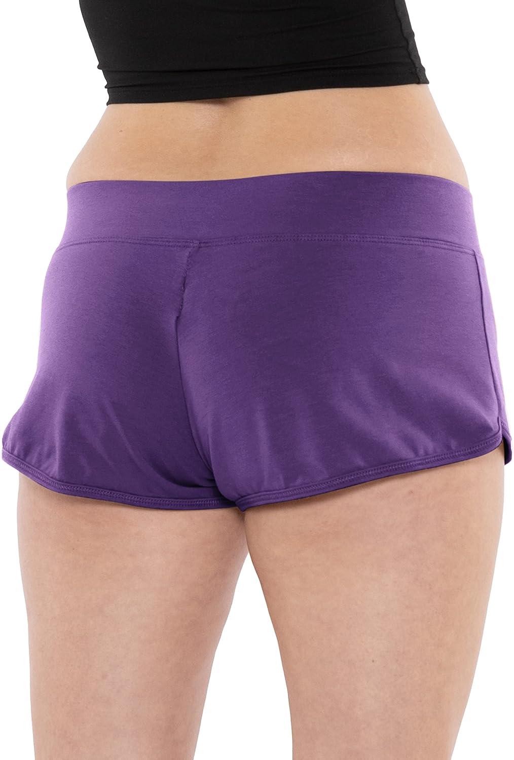 imageWomens Cotton Shorty Shorts Purple Small