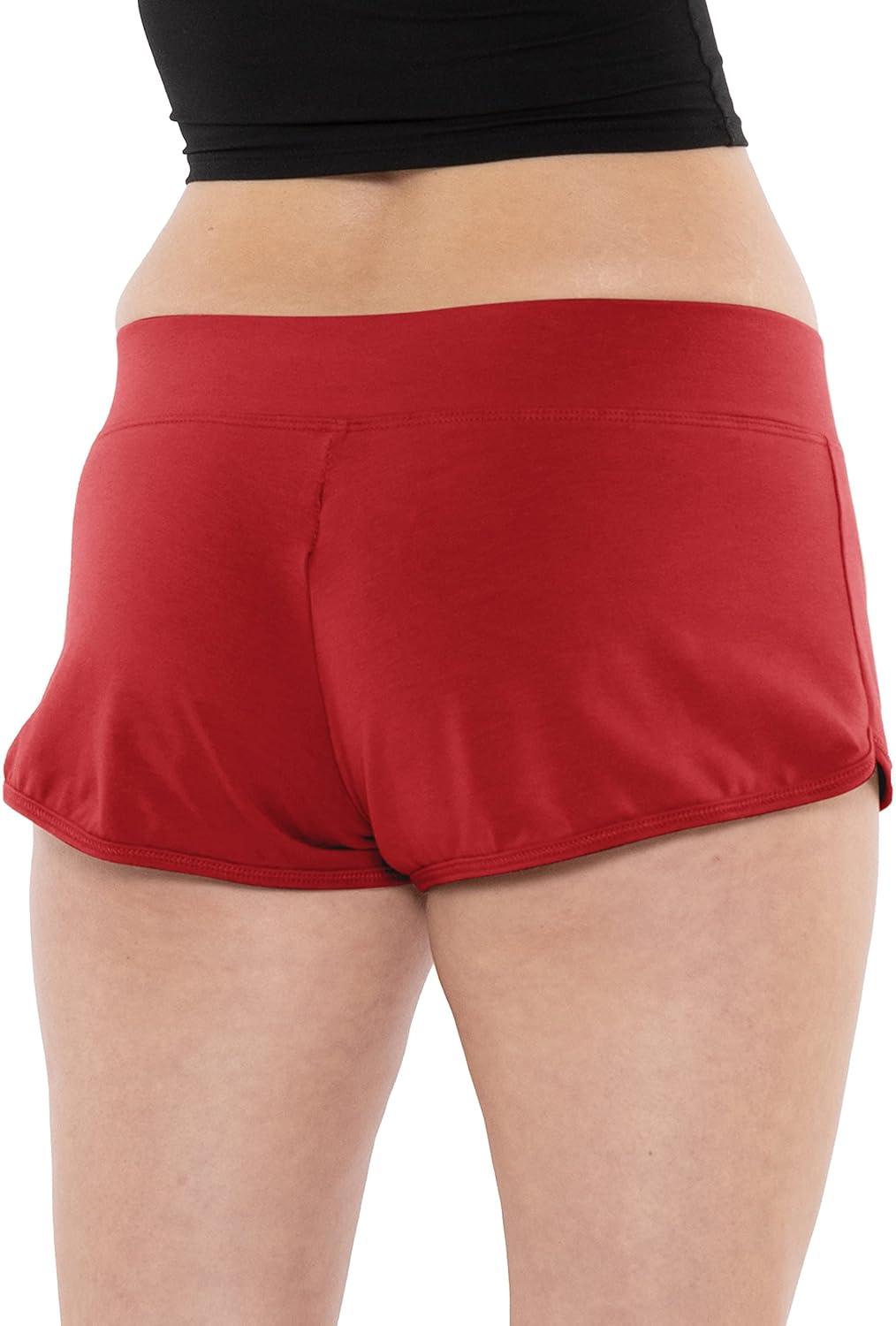 imageWomens Cotton Shorty Shorts Red Medium
