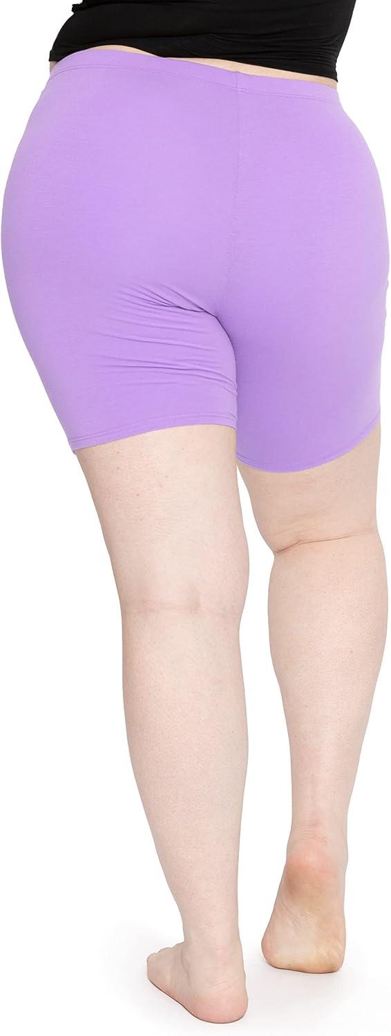 imageWomens Plus Size Cotton Biker Shorts Lavender 3X