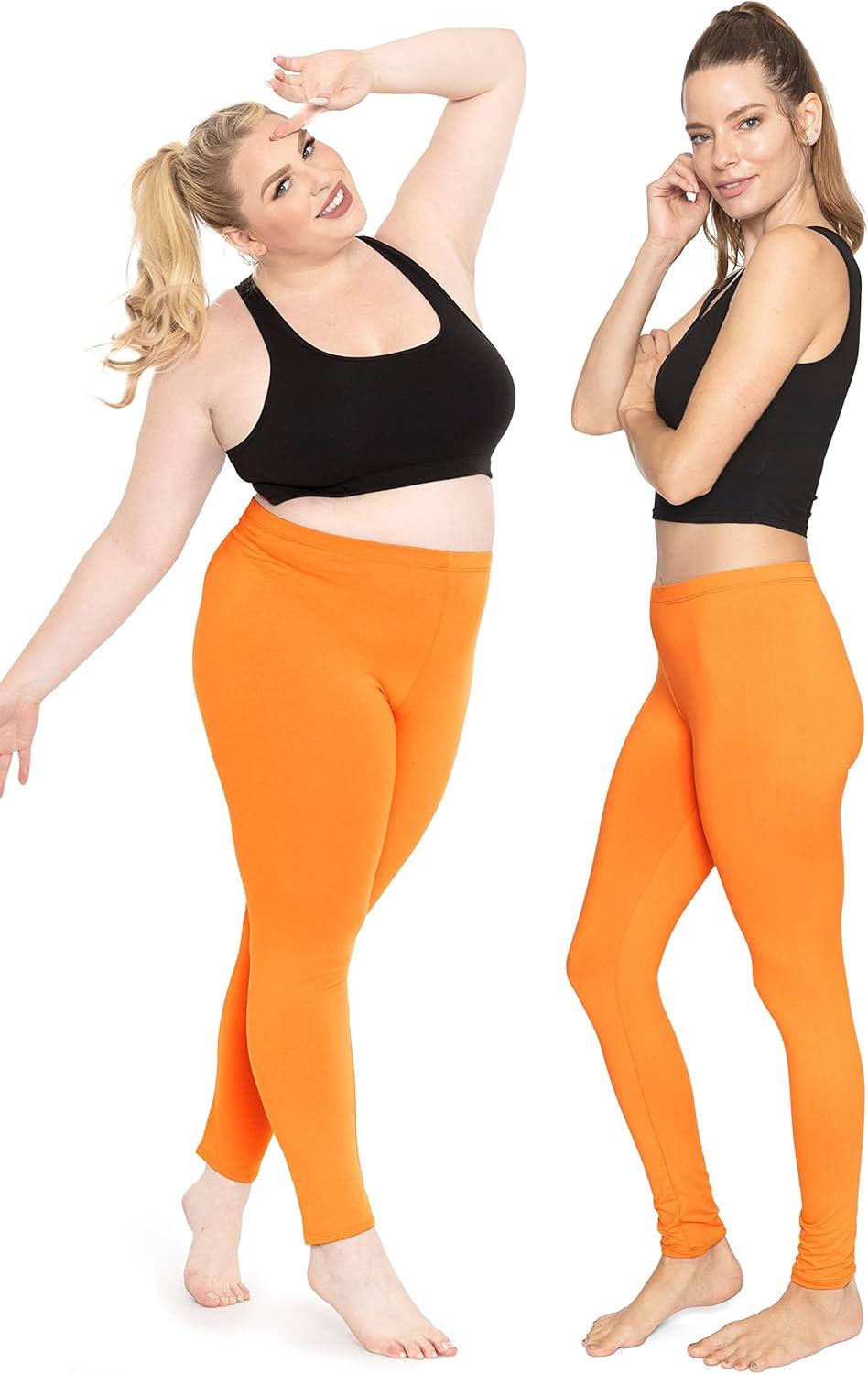 imageWomens Plus Size Cotton Leggings Orange 4X