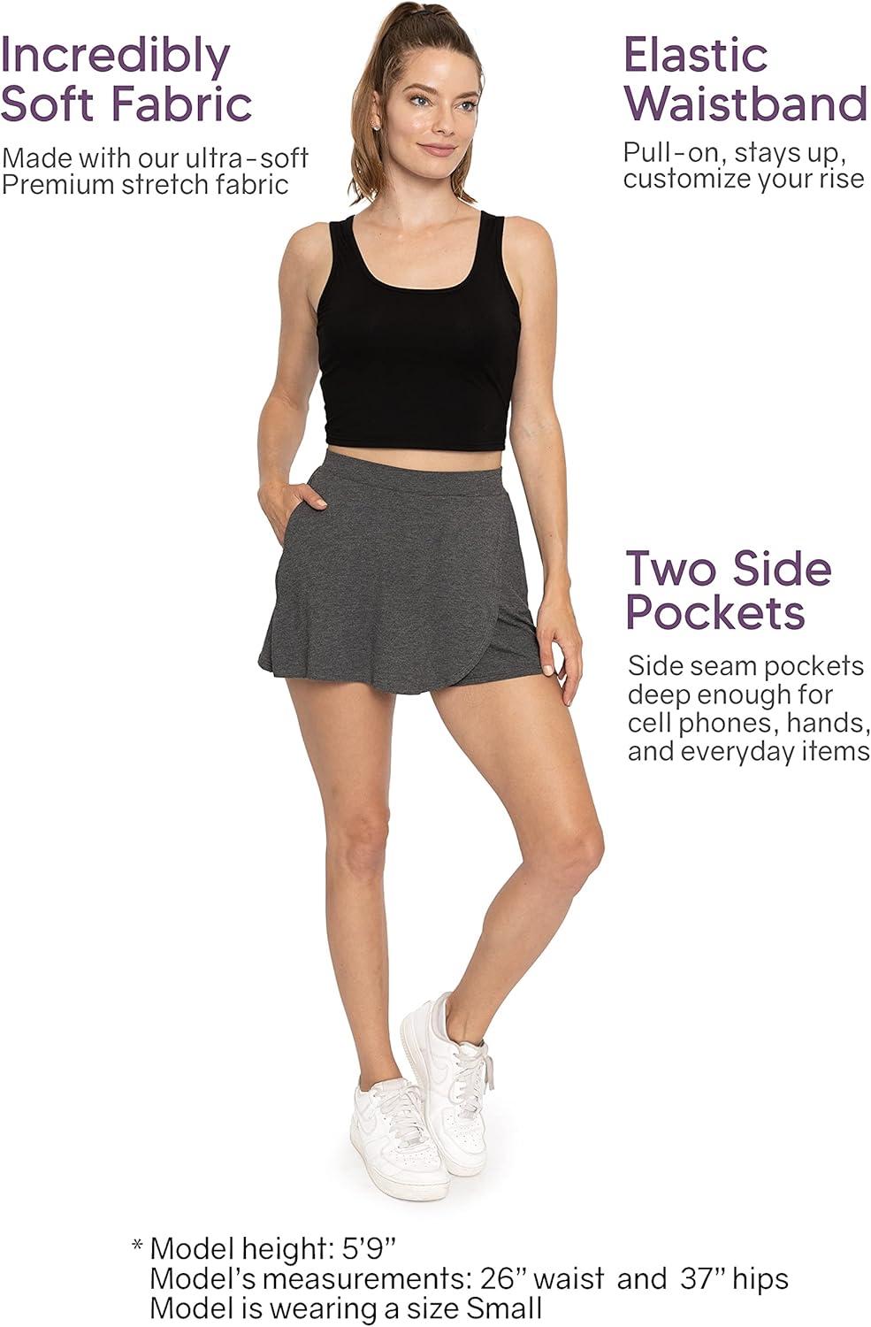 imageWomens Wrap Tennis Skort with Pockets Purple Medium