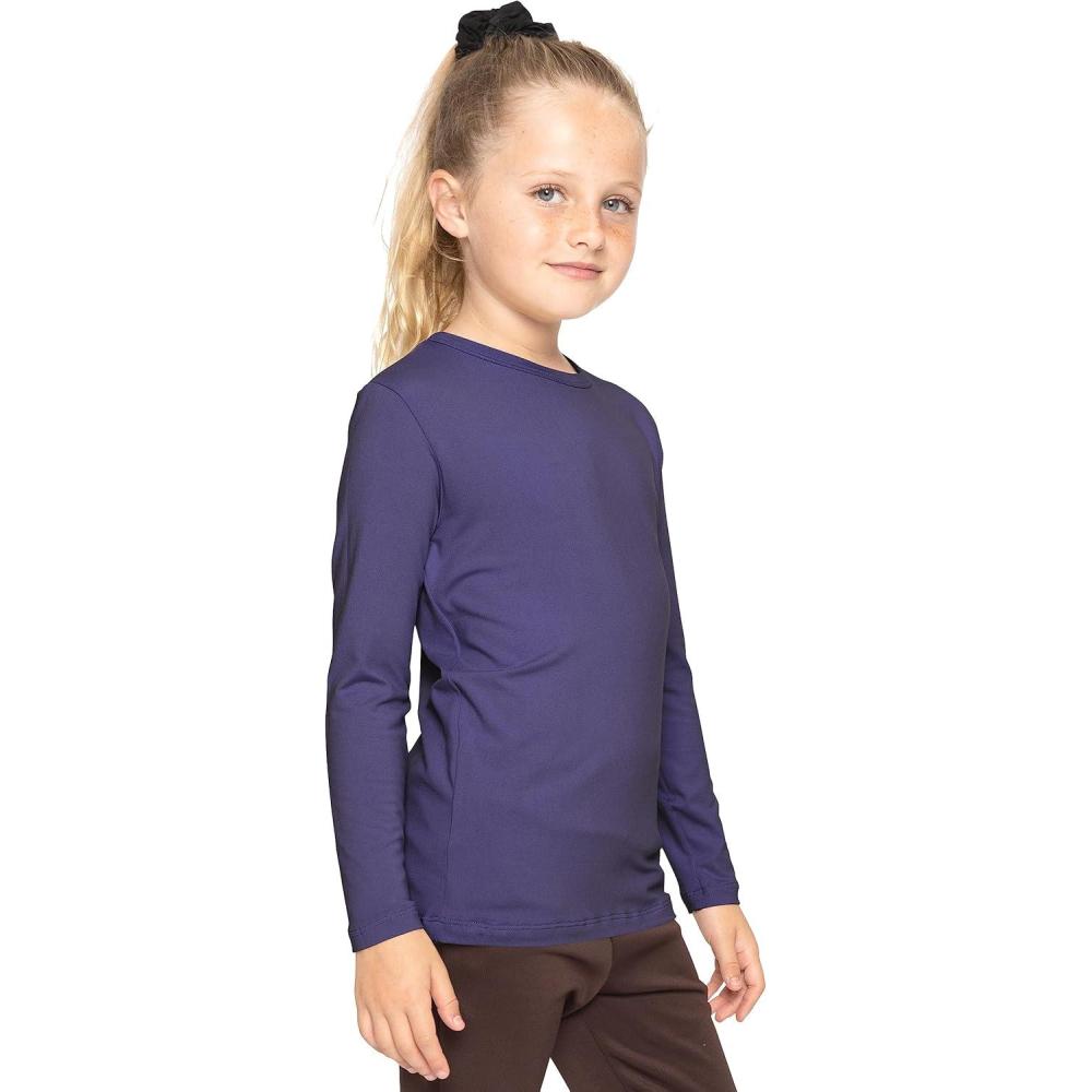 imageSTRETCH IS COMFORT Girls Womens and Plus Oh So Soft Long Sleeve Crew Neck TopNavy Blue