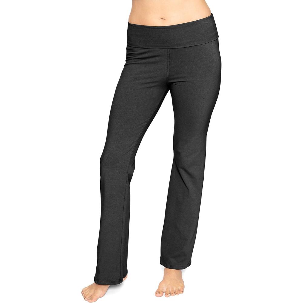 imageSTRETCH IS COMFORT Womens Foldover Cotton Yoga Pants  Everyday Yoga Pants
